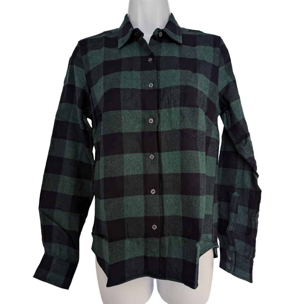 UNTUCKit Women’s Flannel Shirt Green Plaid Size 2 - Small